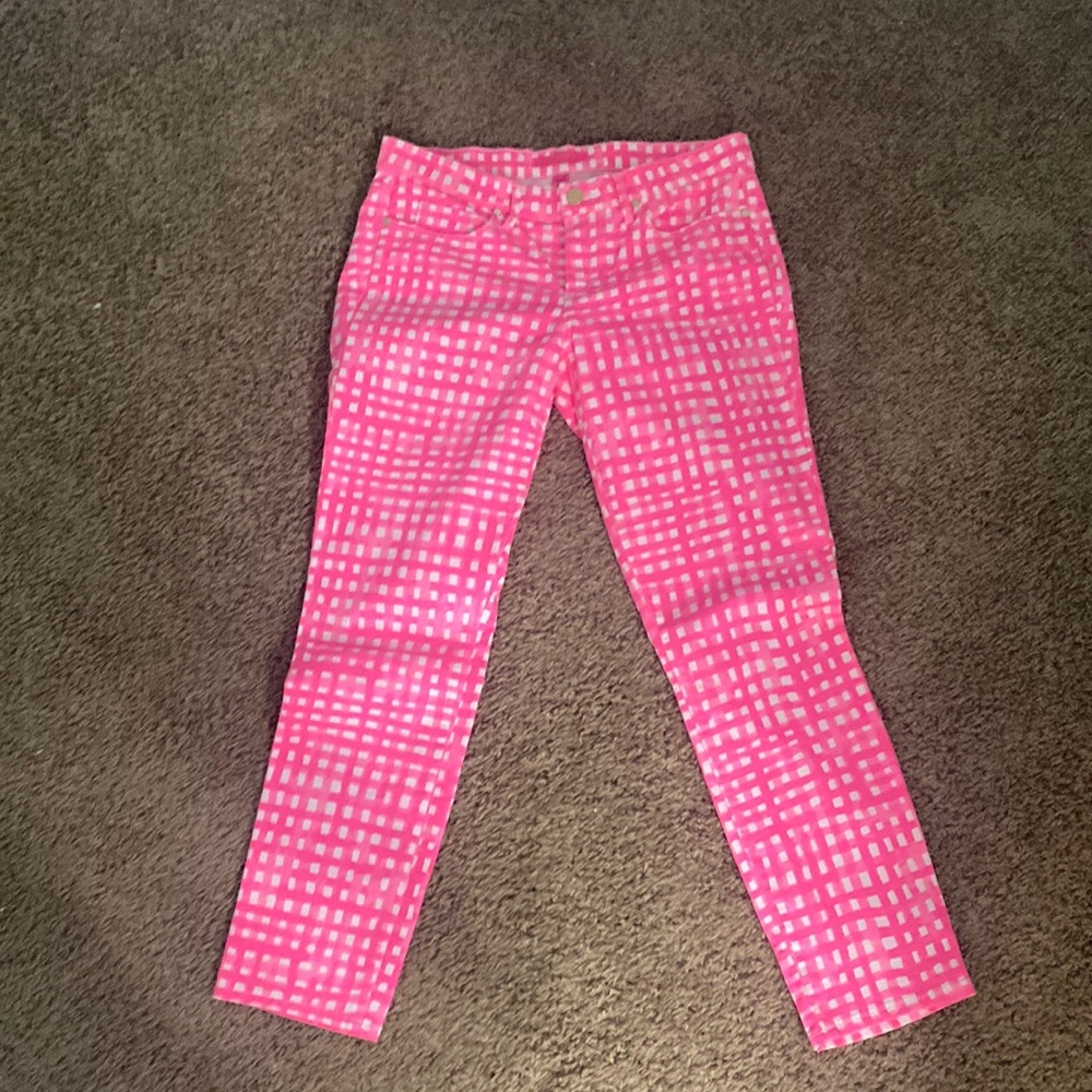 Lilly Pulitzer South Ocean Skinny Crop - Pink Gingham